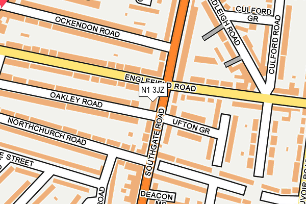N1 3JZ map - OS OpenMap – Local (Ordnance Survey)
