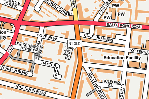 N1 3LD map - OS OpenMap – Local (Ordnance Survey)