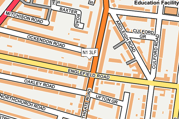 N1 3LF map - OS OpenMap – Local (Ordnance Survey)