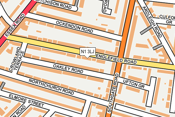 N1 3LJ map - OS OpenMap – Local (Ordnance Survey)