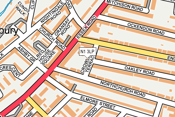 N1 3LP map - OS OpenMap – Local (Ordnance Survey)