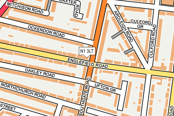 N1 3LT map - OS OpenMap – Local (Ordnance Survey)