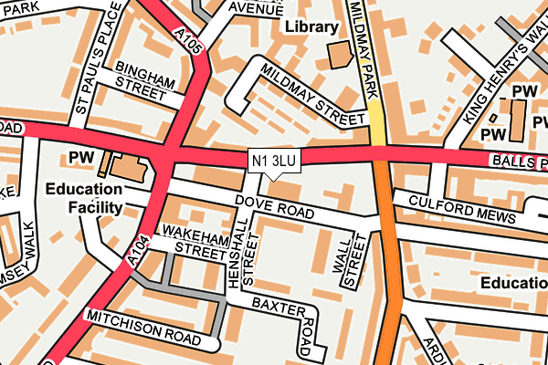 N1 3LU map - OS OpenMap – Local (Ordnance Survey)