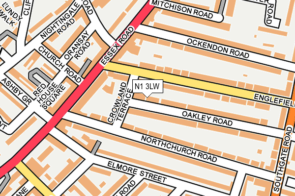 N1 3LW map - OS OpenMap – Local (Ordnance Survey)