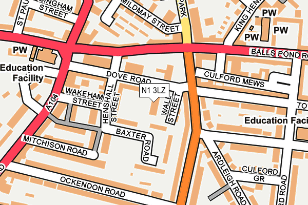 N1 3LZ map - OS OpenMap – Local (Ordnance Survey)
