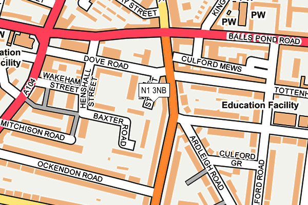 N1 3NB map - OS OpenMap – Local (Ordnance Survey)