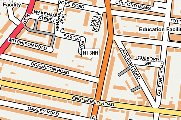 N1 3NH map - OS OpenMap – Local (Ordnance Survey)