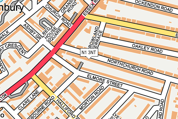 N1 3NT map - OS OpenMap – Local (Ordnance Survey)