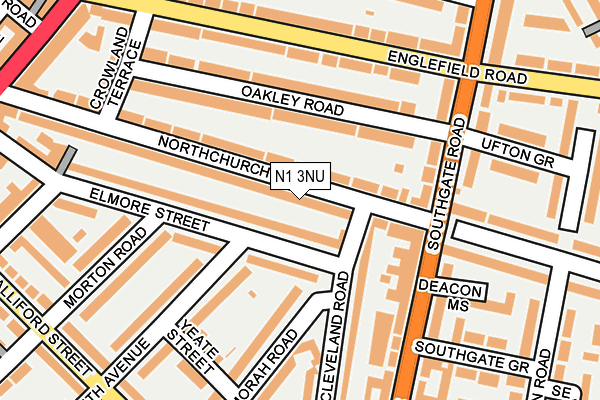N1 3NU map - OS OpenMap – Local (Ordnance Survey)