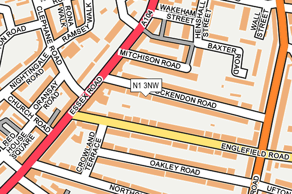 N1 3NW map - OS OpenMap – Local (Ordnance Survey)
