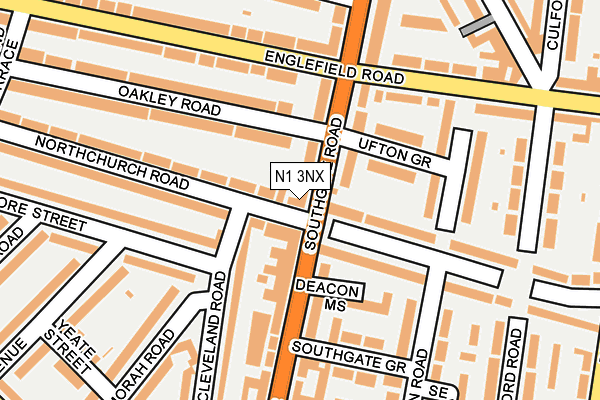 N1 3NX map - OS OpenMap – Local (Ordnance Survey)