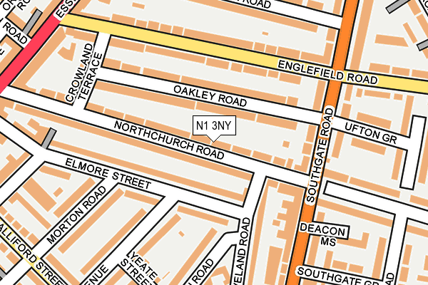 N1 3NY map - OS OpenMap – Local (Ordnance Survey)