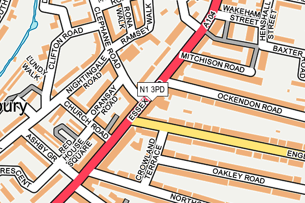 N1 3PD map - OS OpenMap – Local (Ordnance Survey)