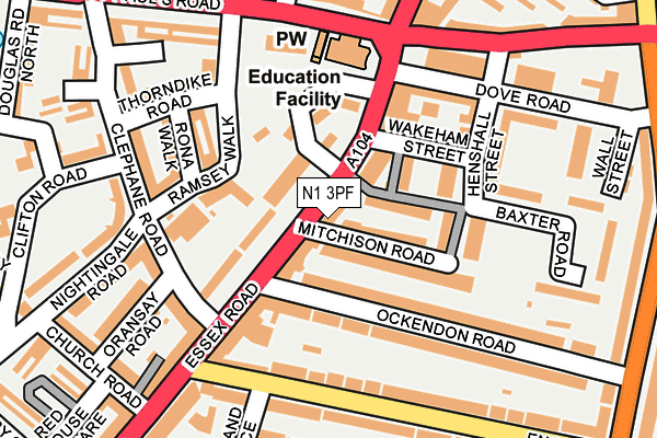 N1 3PF map - OS OpenMap – Local (Ordnance Survey)