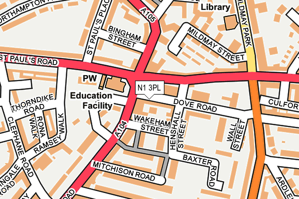 N1 3PL map - OS OpenMap – Local (Ordnance Survey)