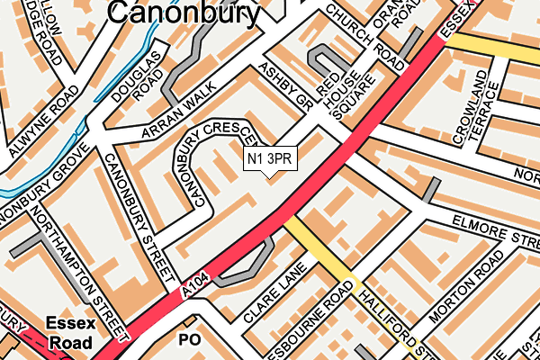 N1 3PR map - OS OpenMap – Local (Ordnance Survey)