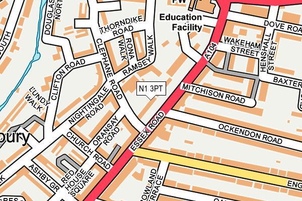 N1 3PT map - OS OpenMap – Local (Ordnance Survey)