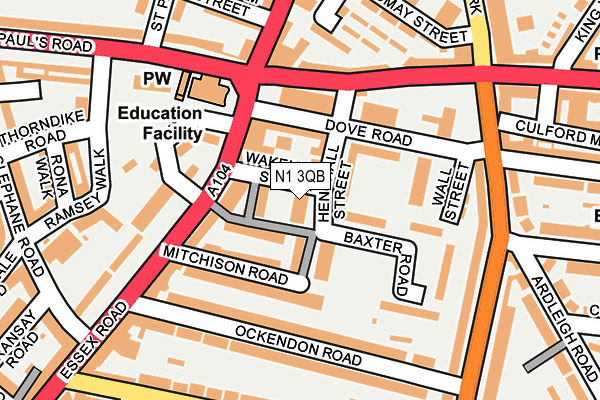 N1 3QB map - OS OpenMap – Local (Ordnance Survey)