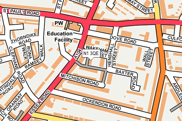N1 3QE map - OS OpenMap – Local (Ordnance Survey)