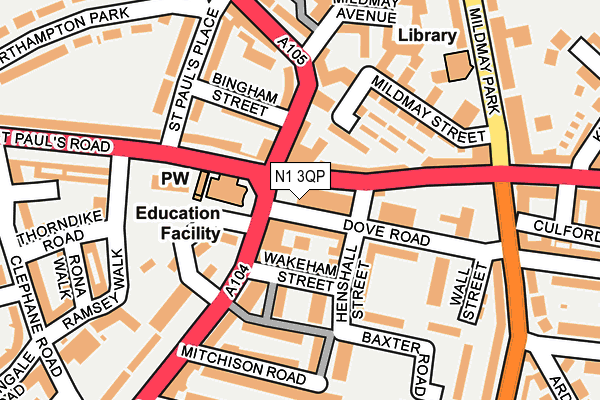 N1 3QP map - OS OpenMap – Local (Ordnance Survey)