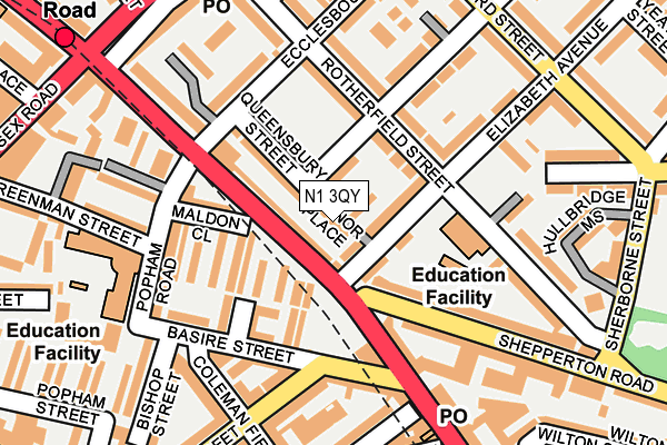 N1 3QY map - OS OpenMap – Local (Ordnance Survey)