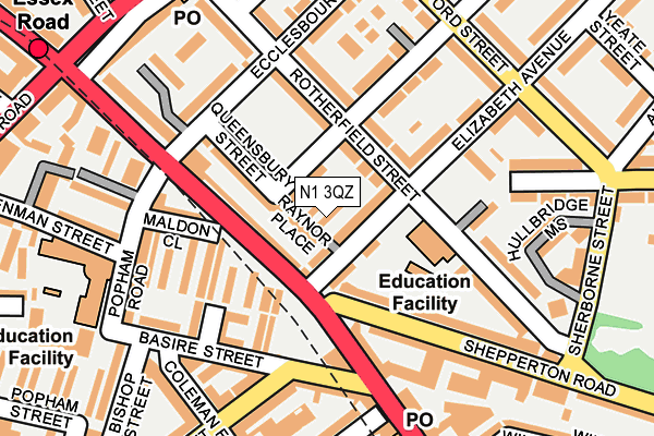 N1 3QZ map - OS OpenMap – Local (Ordnance Survey)