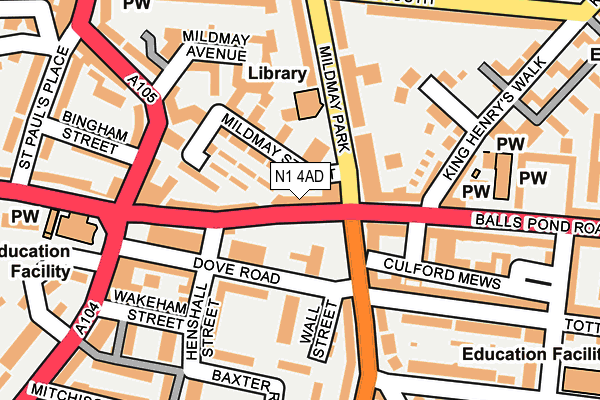 N1 4AD map - OS OpenMap – Local (Ordnance Survey)