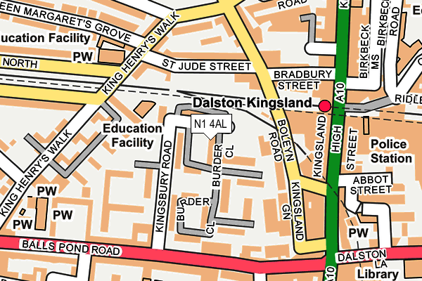 N1 4AL map - OS OpenMap – Local (Ordnance Survey)