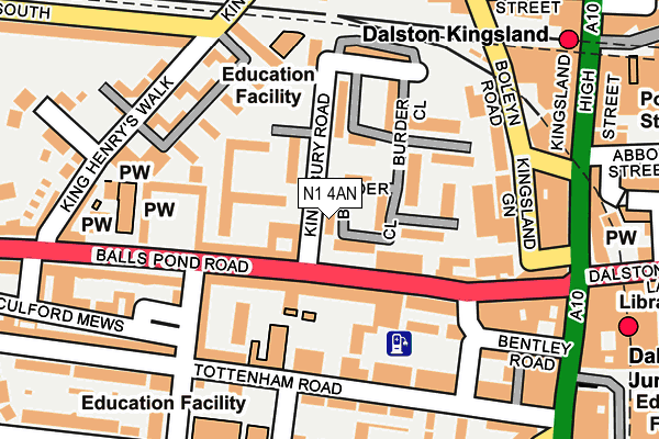 N1 4AN map - OS OpenMap – Local (Ordnance Survey)