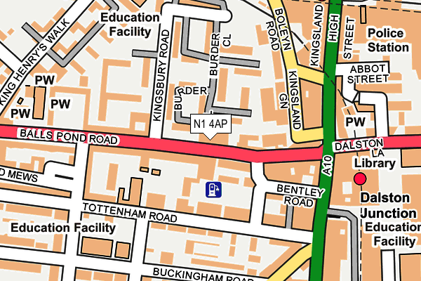 N1 4AP map - OS OpenMap – Local (Ordnance Survey)