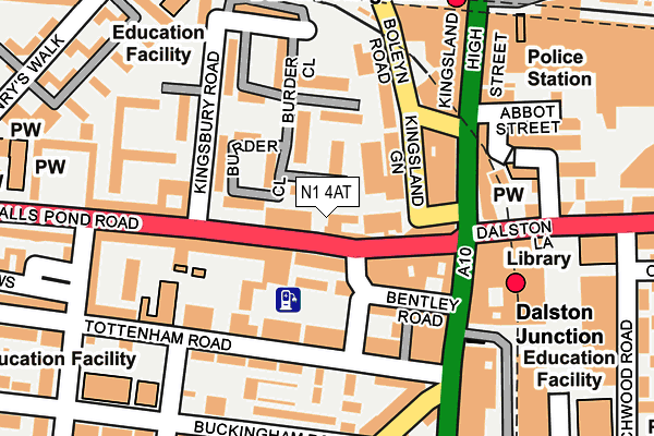 N1 4AT map - OS OpenMap – Local (Ordnance Survey)