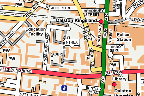 N1 4BA map - OS OpenMap – Local (Ordnance Survey)