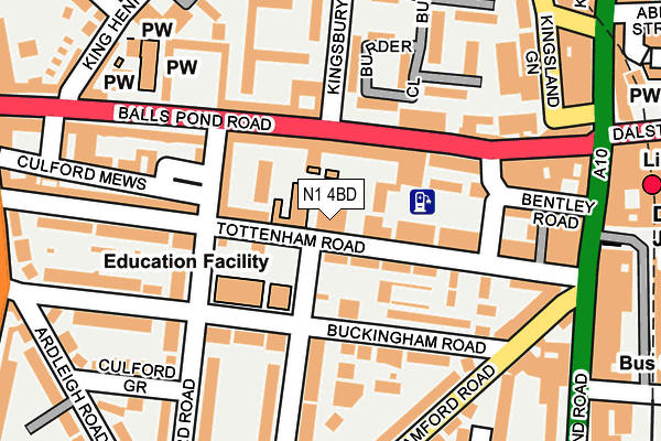 N1 4BD map - OS OpenMap – Local (Ordnance Survey)