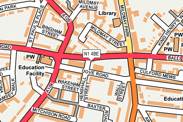 N1 4BE map - OS OpenMap – Local (Ordnance Survey)