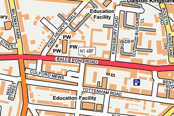 N1 4BF map - OS OpenMap – Local (Ordnance Survey)