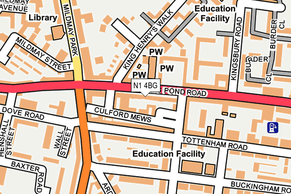 N1 4BG map - OS OpenMap – Local (Ordnance Survey)