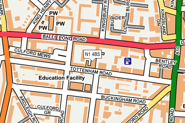 N1 4BS map - OS OpenMap – Local (Ordnance Survey)