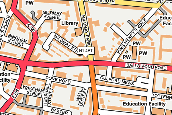 N1 4BT map - OS OpenMap – Local (Ordnance Survey)