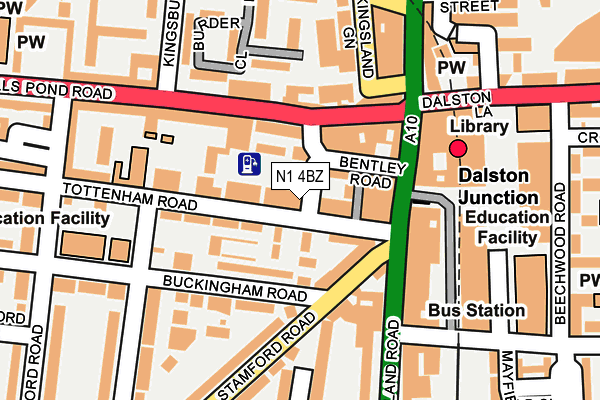 N1 4BZ map - OS OpenMap – Local (Ordnance Survey)