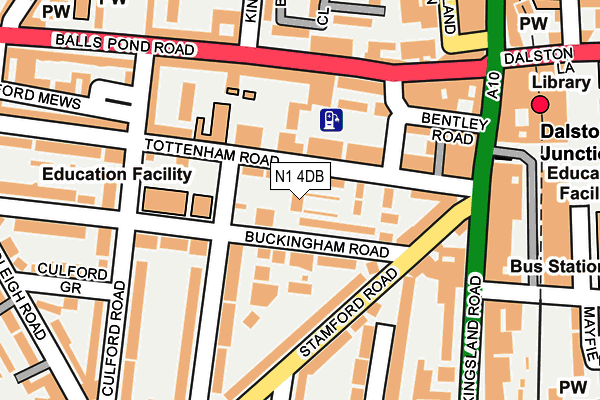 N1 4DB map - OS OpenMap – Local (Ordnance Survey)