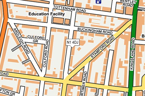 N1 4DJ map - OS OpenMap – Local (Ordnance Survey)