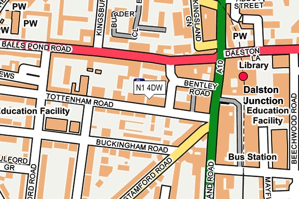 N1 4DW map - OS OpenMap – Local (Ordnance Survey)