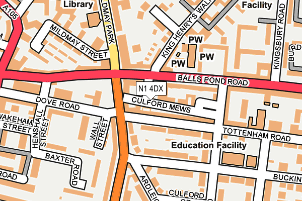 N1 4DX map - OS OpenMap – Local (Ordnance Survey)
