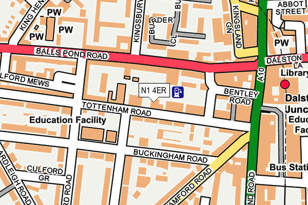 N1 4ER map - OS OpenMap – Local (Ordnance Survey)