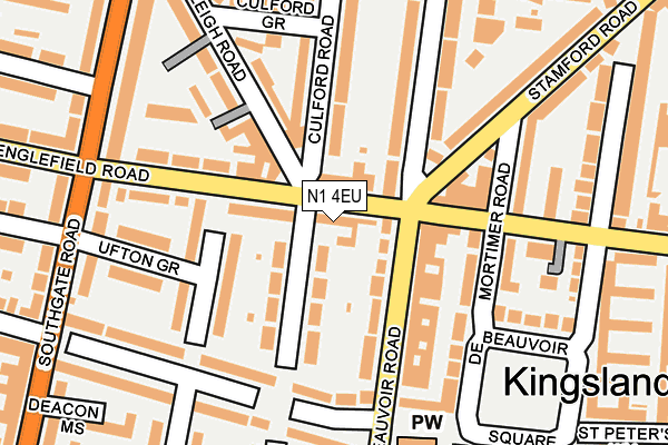 N1 4EU map - OS OpenMap – Local (Ordnance Survey)