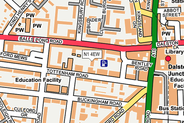 N1 4EW map - OS OpenMap – Local (Ordnance Survey)