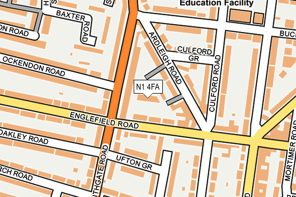 N1 4FA map - OS OpenMap – Local (Ordnance Survey)