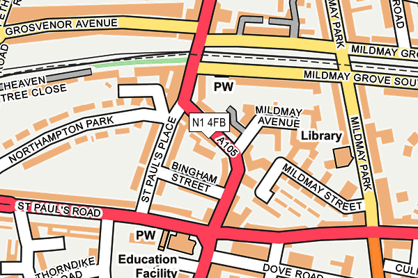 N1 4FB map - OS OpenMap – Local (Ordnance Survey)