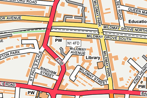 N1 4FD map - OS OpenMap – Local (Ordnance Survey)