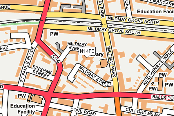 N1 4FE map - OS OpenMap – Local (Ordnance Survey)